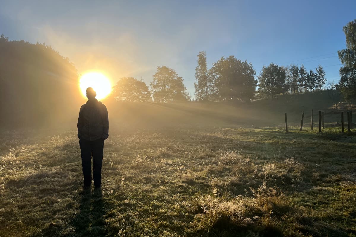 Geert tegen opkomende zon